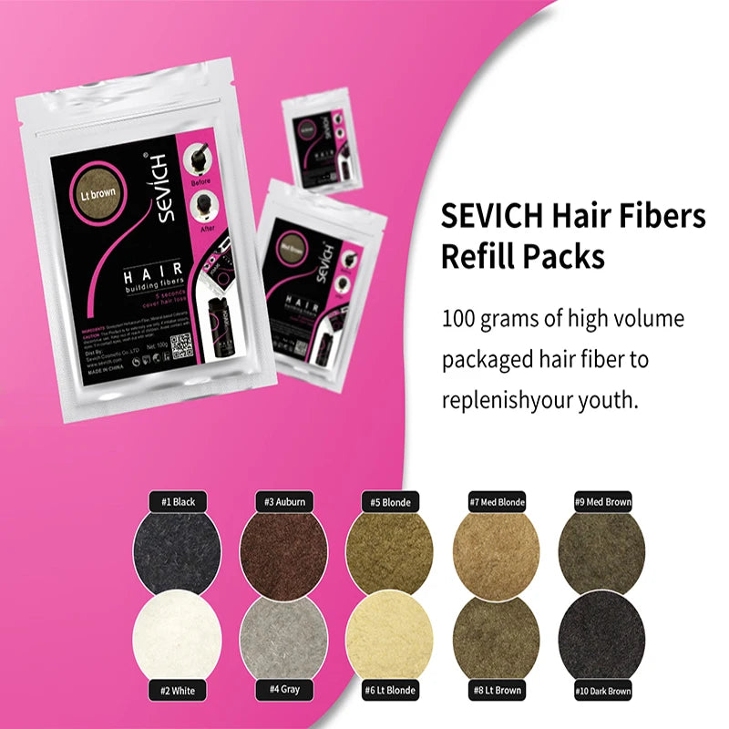 Sevich Hair Building Fibers For Men & Women Dark Brown 25g Fill In Fine Or Thinning Hair Instantly Thicker Fuller Looking Hair - AliExpress 66