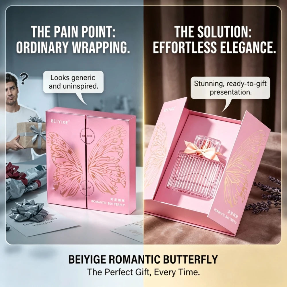 50ML Romantic Butterfly Perfume Gift Box Set Eau De Toilette Elegant Charming Long Lasting Floral Fruity Fragrance For Women