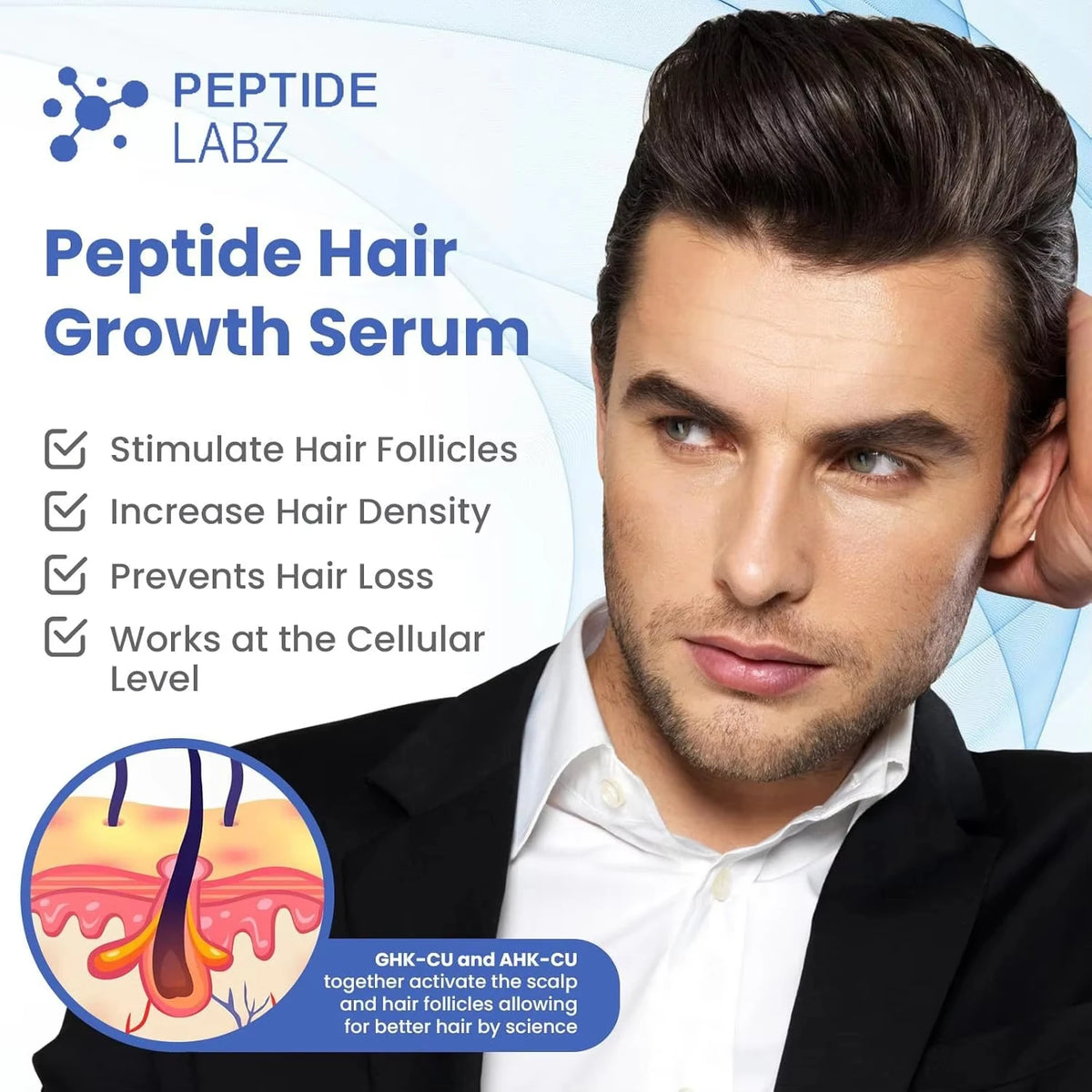 GHK-Cu Copper Peptide Hair Growth Serum ¨C Anti Hair Loss Regrowth Treatment, Root Strengthen Scalp Moisturizer Hair Oil