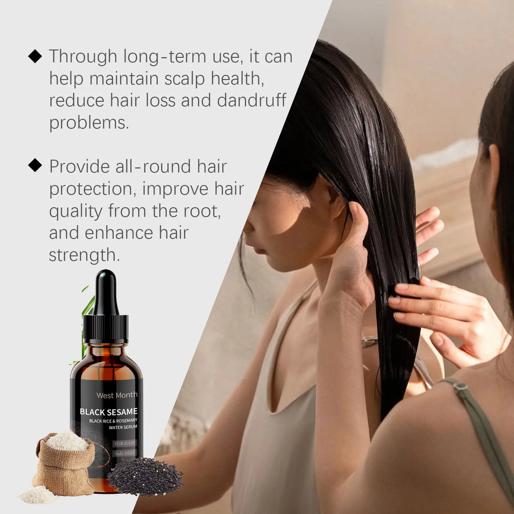 Black Sesame Hair Strengthening Oil Improve Damaged Split Ends Dry Frizz Repairing Nourishing Shiny Dense Hair Growth Care Serum - AliExpress 66