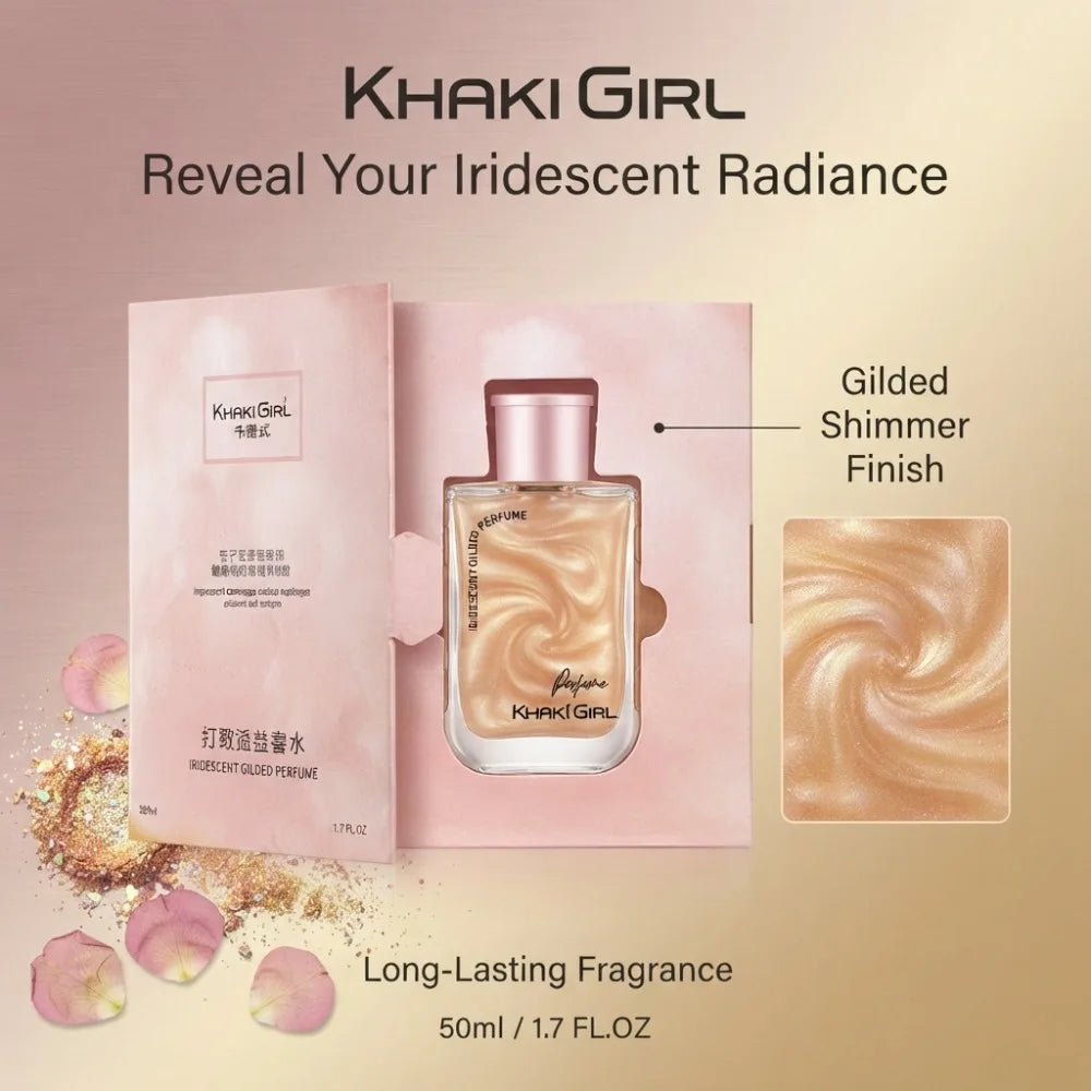 Iridescent Gilded Perfume for Women 50ml EDT Shimmering Golden Liquid Long Lasting Sweet Floral Musk Fragrance Elegant Gift