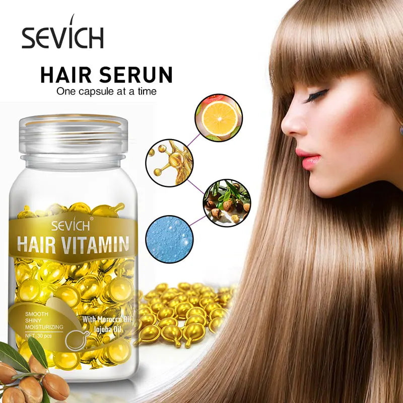 Sevich Smooth Silky Hair Vitamin Capsule Keratin Complex Oil Hair Care Repair Damaged Hair Serum Anti-Loss Moroccan Hair Oil - AliExpress 66