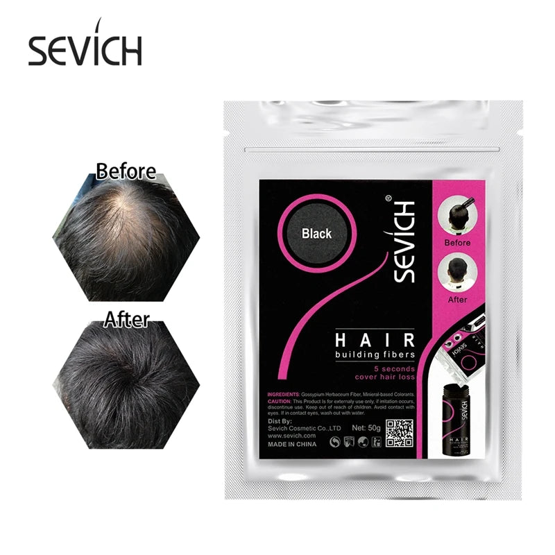 Sevich 10 Colors Hair Fiber 50g Hair Building Fiber Powder Keratin Instant Hair Growth Fiber Refill Hair Loss Hair Care Product - AliExpress 66
