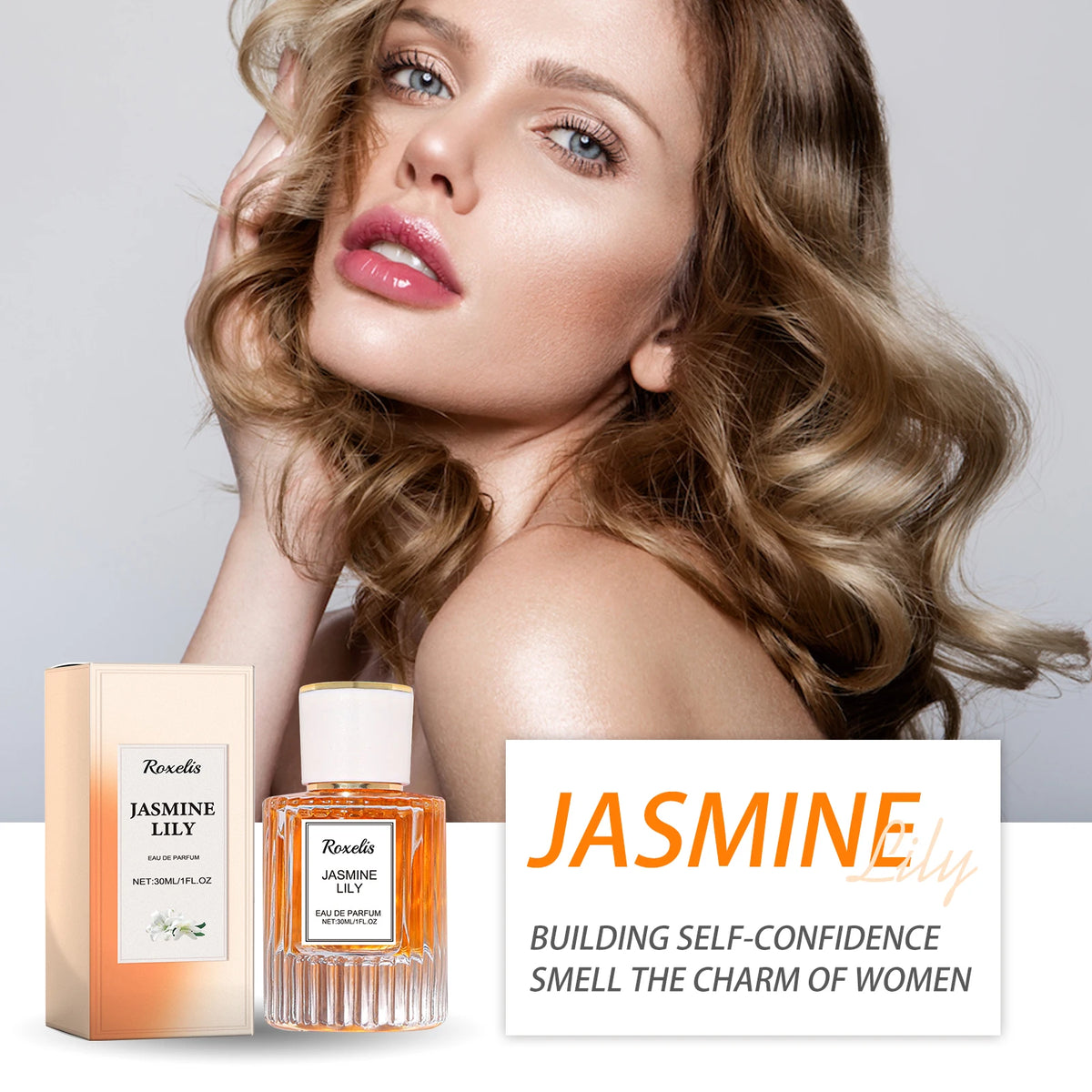 Elegant Women Perfume Jasmine Lily Floral Scent Long Lasting Fragrance Natural Fresh Scent Spray Eau De Toilette Flirting Pheromone For Daily Dating Seductive Romance Gift 30ml
