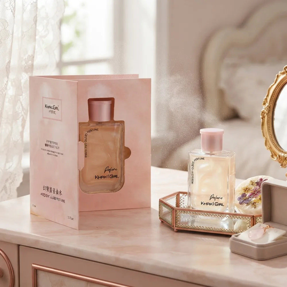 Iridescent Gilded Perfume for Women 50ml EDT Shimmering Golden Liquid Long Lasting Sweet Floral Musk Fragrance Elegant Gift