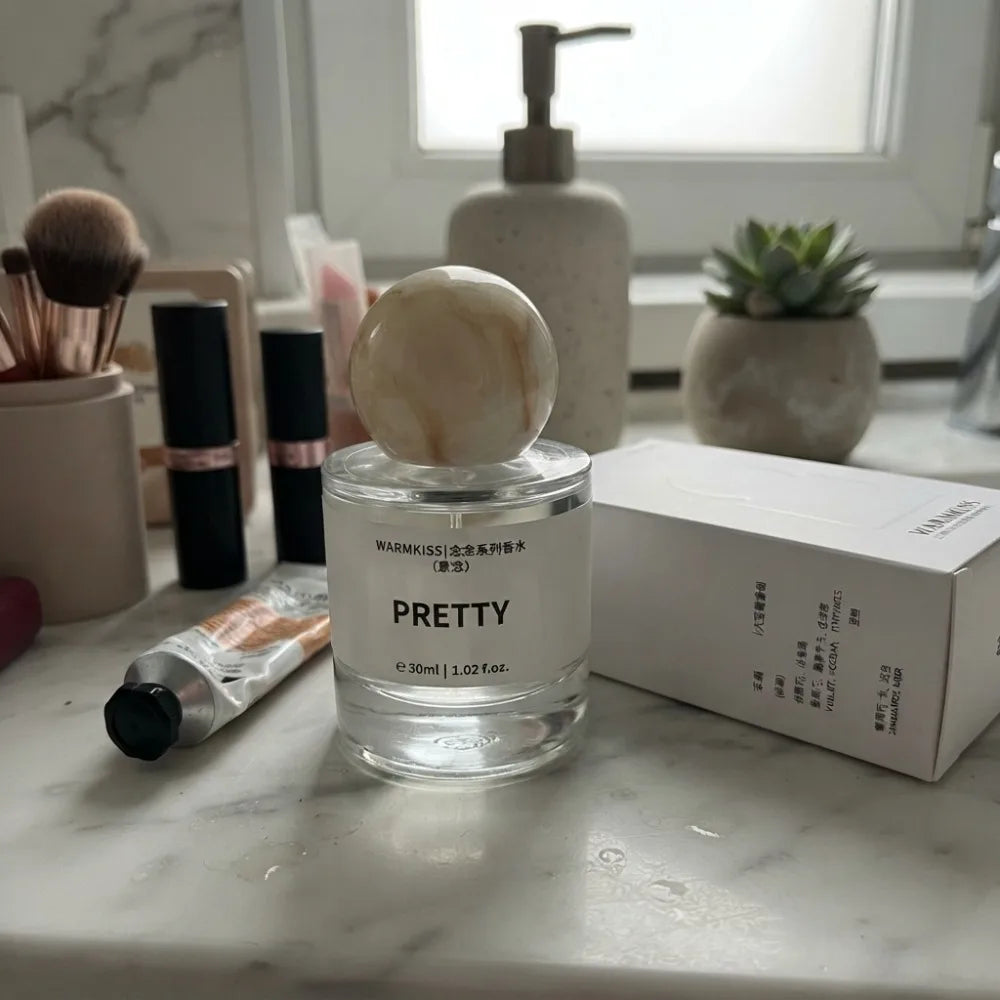 30ml Women Perfume Long Lasting Mild Woody Floral Light Scent Clear Round Bottle Ball Cap Portable Daily Travel Dating Fragrance