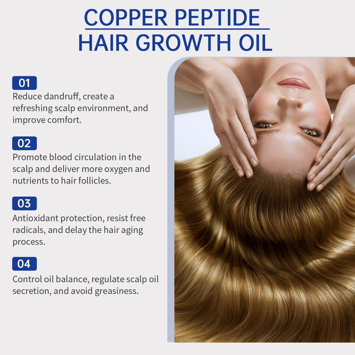 EELHOE Blue Copper Peptide Hair Oil, Nourishes Dry Frizzy Hair, Reduces Breakage, Adds Shine & Softness, Scalp Care Treatment - AliExpress 66