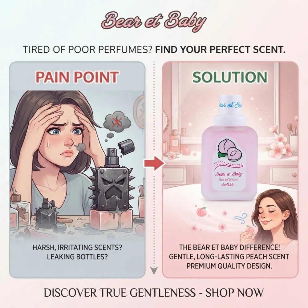 50ML Baby Bear Series Women's Perfume Long Lasting Fragrance Peach Pomegranate Orange Milk Ice Cream Fresh Not Cloying Sweetness