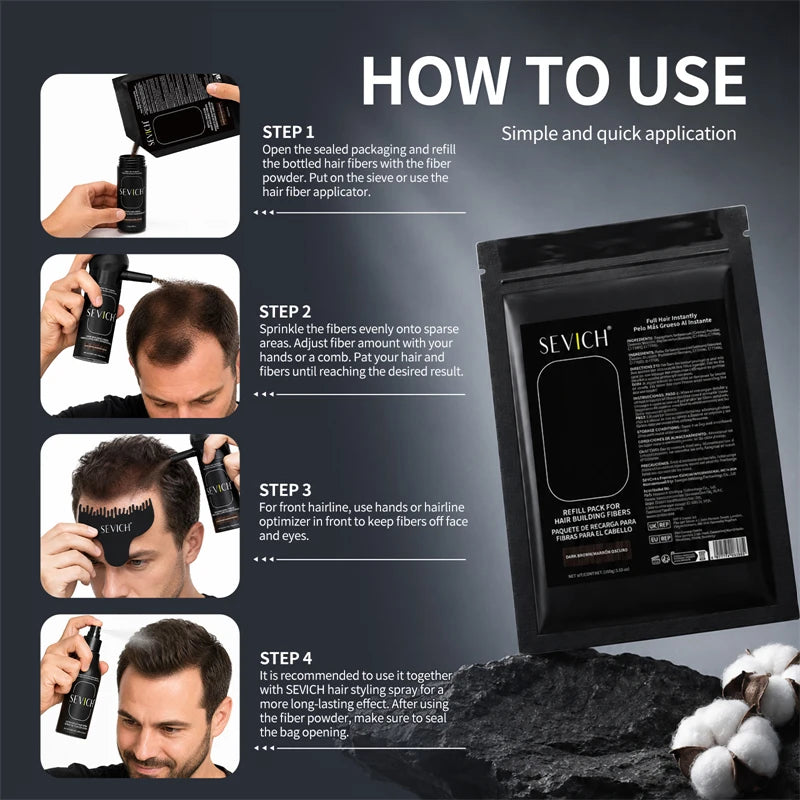 Sevich Hair Building Fibers Hair Refill 100g Hair Concealer Powder with Thinning Hair Covers Bald Spots Hair Fiber Powder Unisex - AliExpress 66