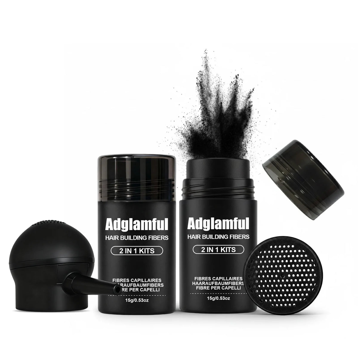 Adglamful Hair Fiber Kit: 2 Fiber Powders + Spray Bottle for Instant Thickening & Volume ¨C Quick 30 Sec Styling - AliExpress 66