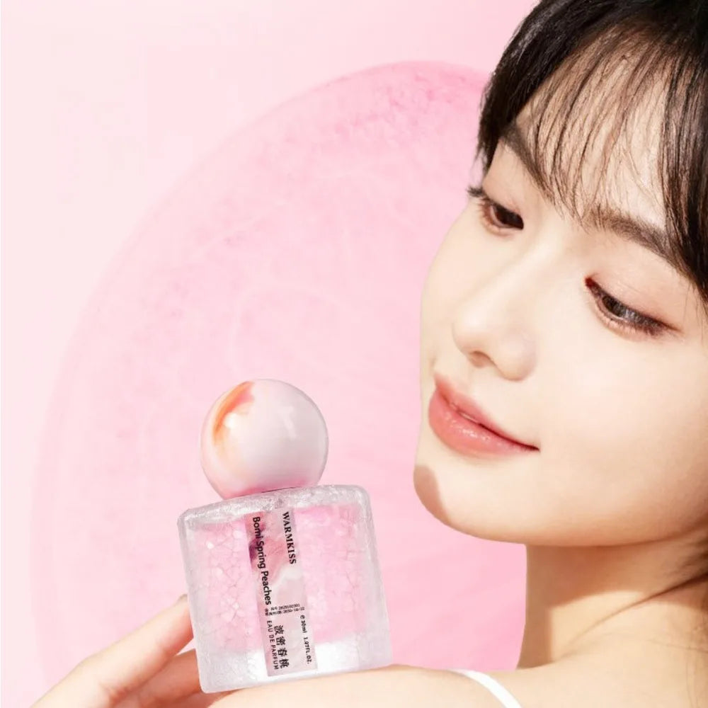 30ML Bomi Spring Peach Perfume Fresh Sweet Floral Fruity Milk Long Lasting Fragrance Eau de Toilette For Women Daily Dating