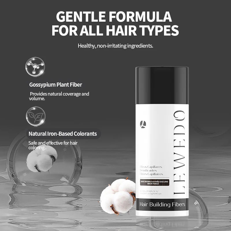 Hair Fiber Kit 25g Hair Building Fibers Unisex Instantly Adds Volume Conceals Thinning Areas for Fuller Hair Powder Nozzle Set