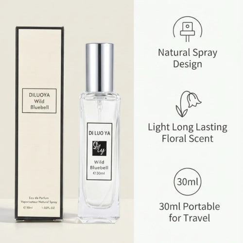 30ml Wild Bluebell Women Perfume Long Lasting Crisp Fresh Light Floral Scent Portable Pocket Daily Travel Dating Fragrance