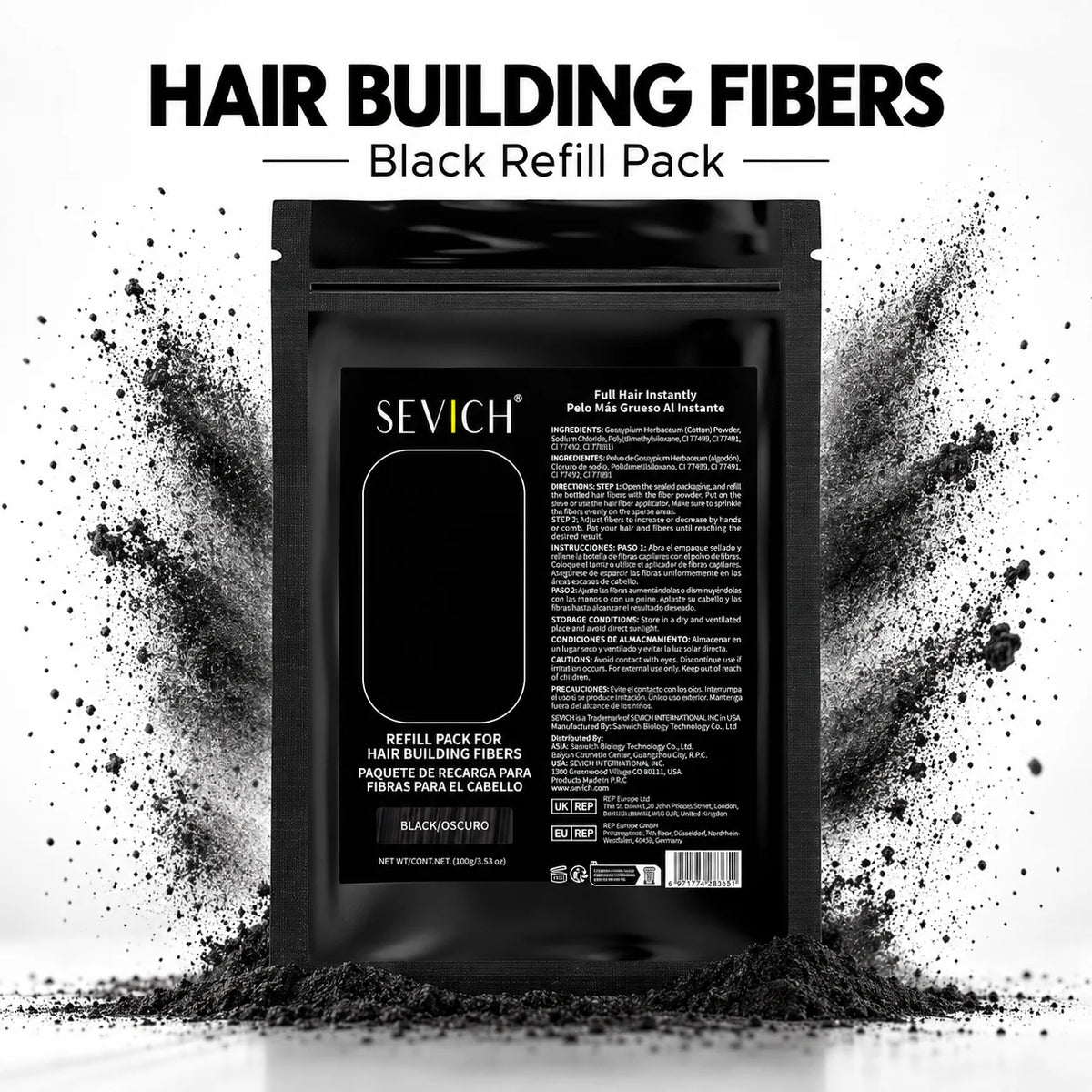100g Hair Building Fibers Powder 10 Color Keratin Hair Fiber Refill Thickening Spray Instant Regrowth Powder Hair Loss Products
