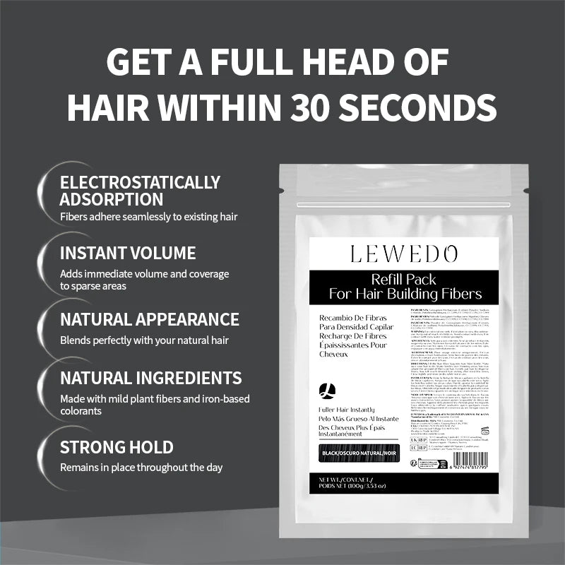100g Hair Building Fibers Powder 4 Color Keratin Hair Fiber Refill Thickening Spray Instant Regrowth Powder Hair Loss Products - AliExpress 66
