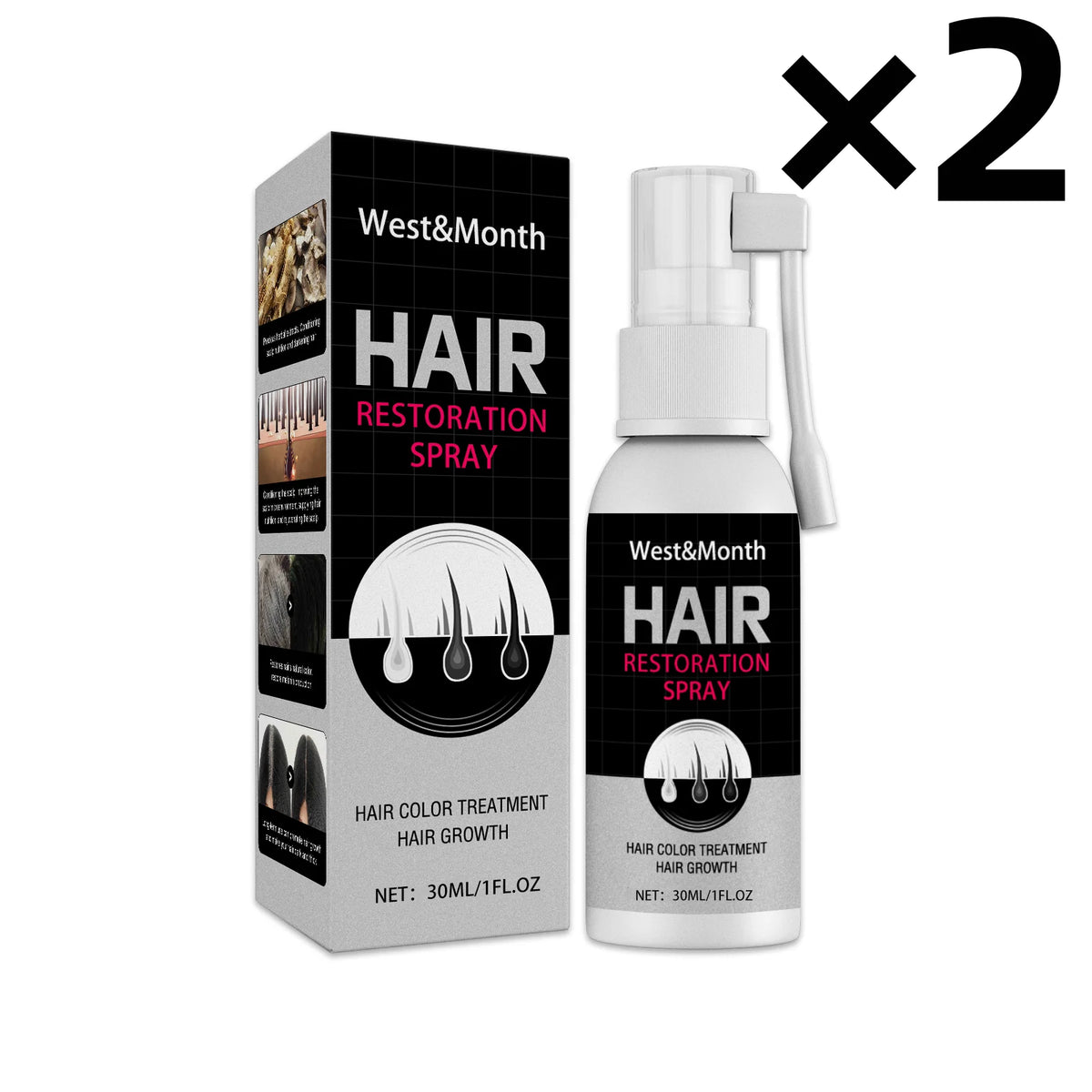 Black Hair Spray 30ml Natural Gray to Black Treatment