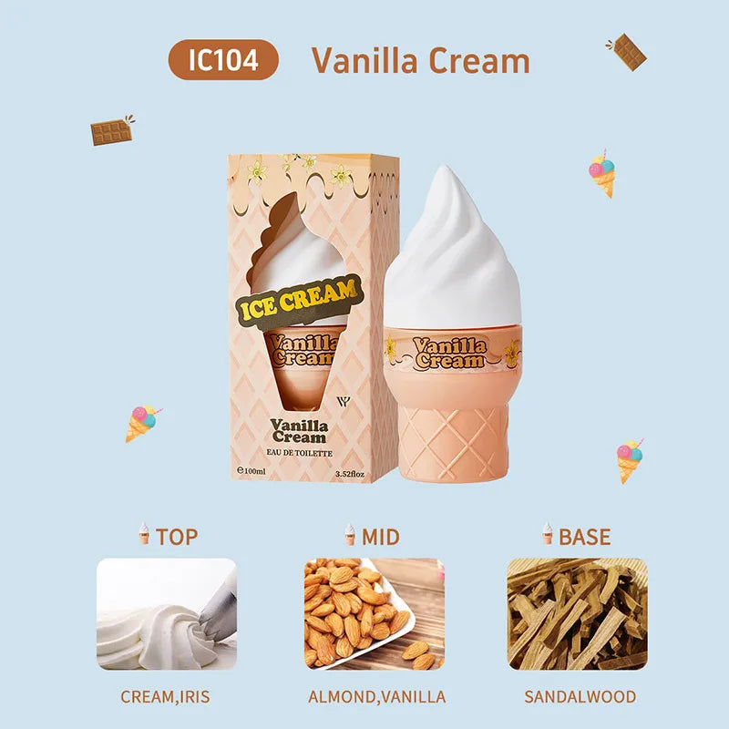 Sweet Ice Cream Perfume For Women, Delicious Gourmand Fragrance With Bergamot, Long Lasting Vanilla Perfume Oil Eau De Toilette - AliExpress 66