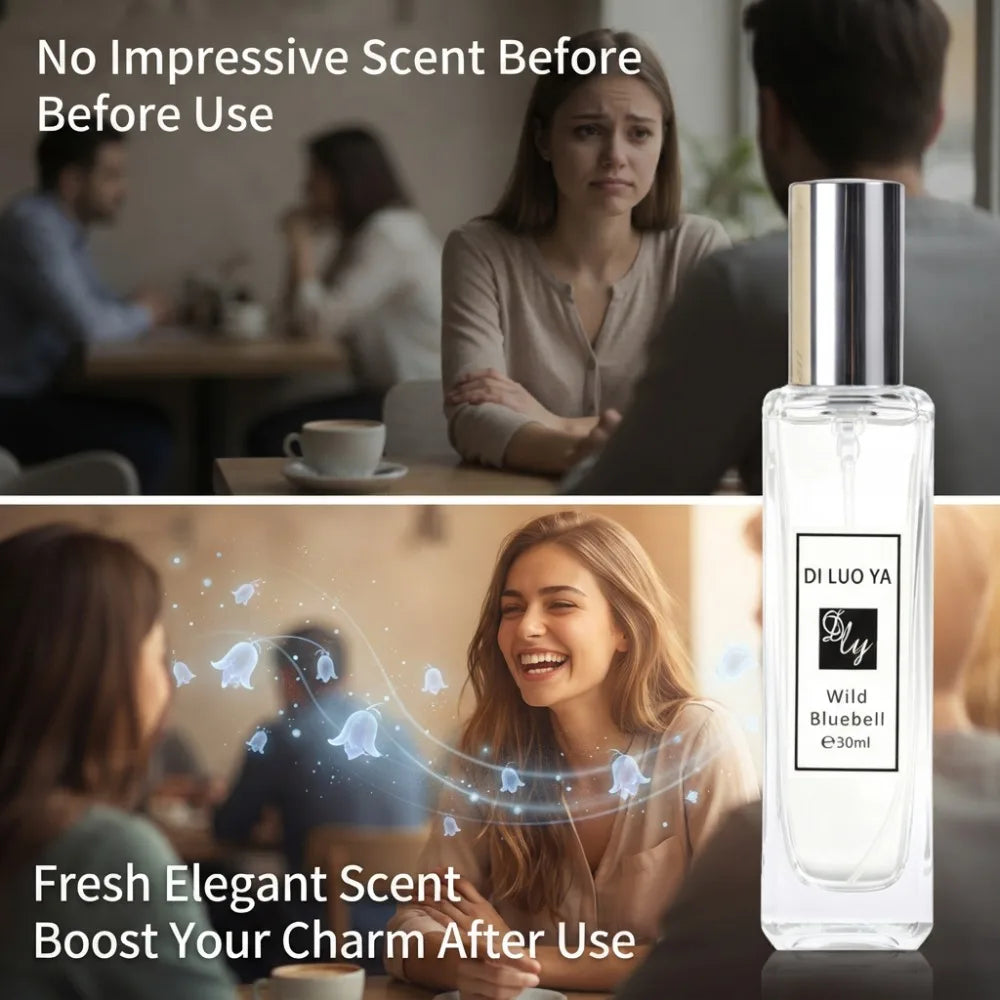 30ml Wild Bluebell Women Perfume Long Lasting Crisp Fresh Light Floral Scent Portable Pocket Daily Travel Dating Fragrance
