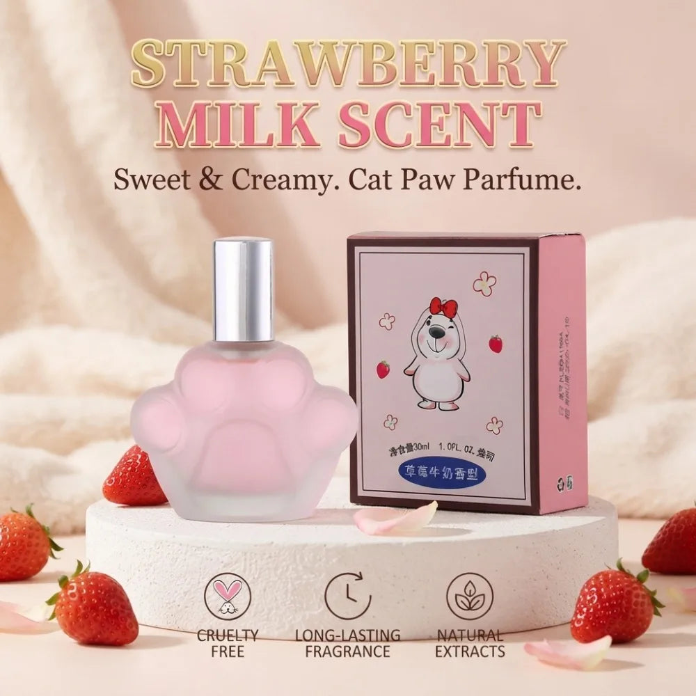 Bear Paw Perfume 30ML EDT Long Lasting Sweet Fruity Milk Gourmand Fragrance Cute Animal Shaped Ideal For Women Daily Use & Gift