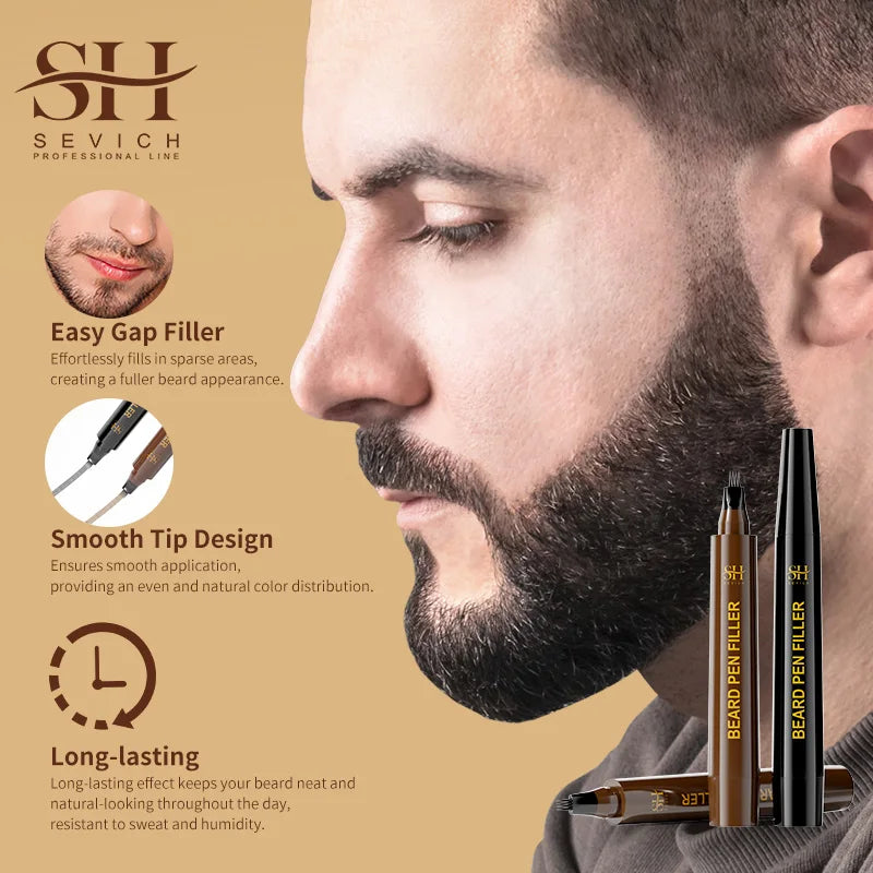 SEVICH Beard Filling Pen Kit Beard Enhancer Brush Beard Coloring Shaping Tools Waterproof Black Brown Hair Pencil Repair Tools - AliExpress 66