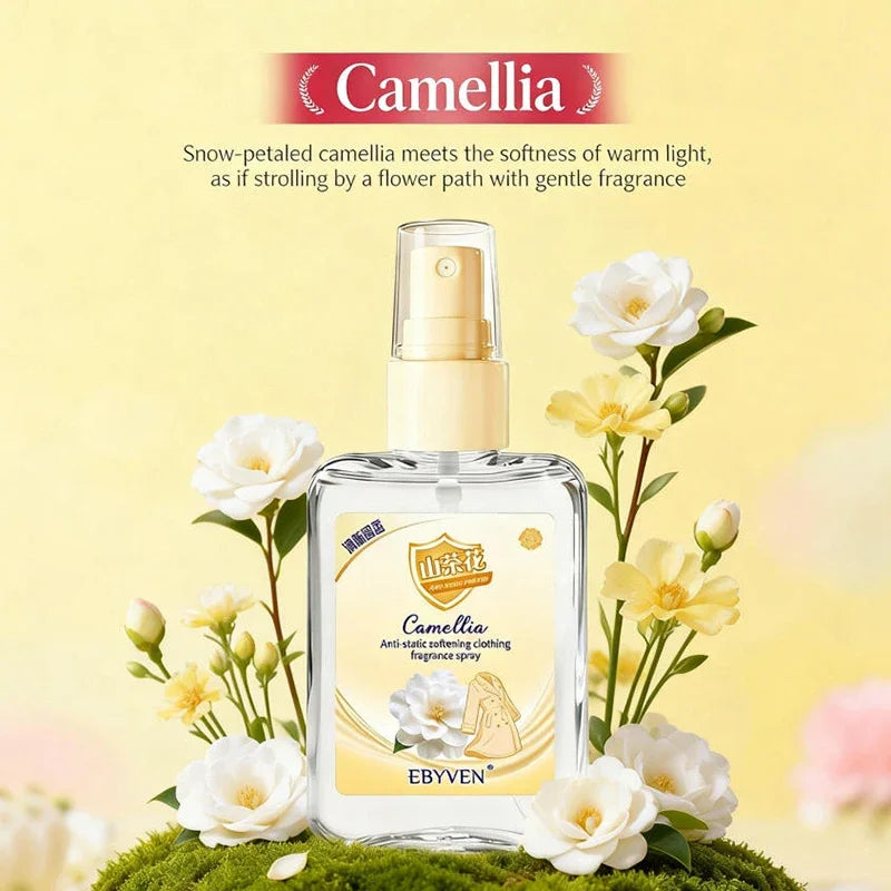 Clothing Fragrance Spray,Closet Fabric Anti-Static Deodorizing Mist,Long-Lasting Odor Eliminator,Camellia /Pomegranate Scent