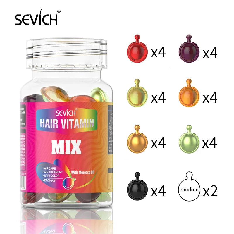 Sevich Smooth Silky Hair Vitamin Capsule Keratin Complex Oil Hair Care Repair Damaged Hair Serum Anti-Loss Moroccan Hair Oil - AliExpress 66