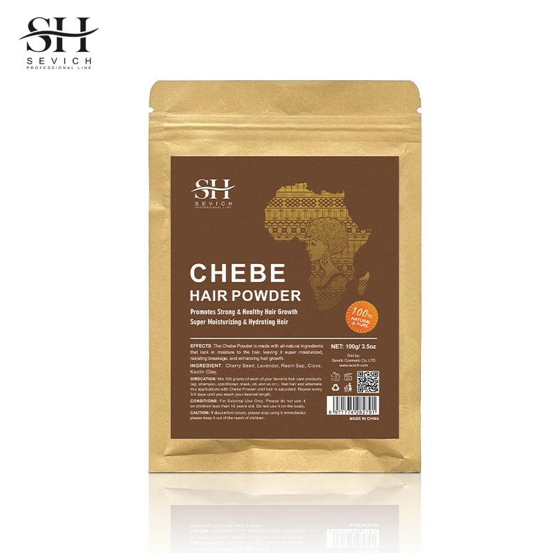 100% Natural Chebe Powder Natural Ingredients Promotes Hair Strengthens & Thickens Anti Hair Loss Hair Regrowth Treatment