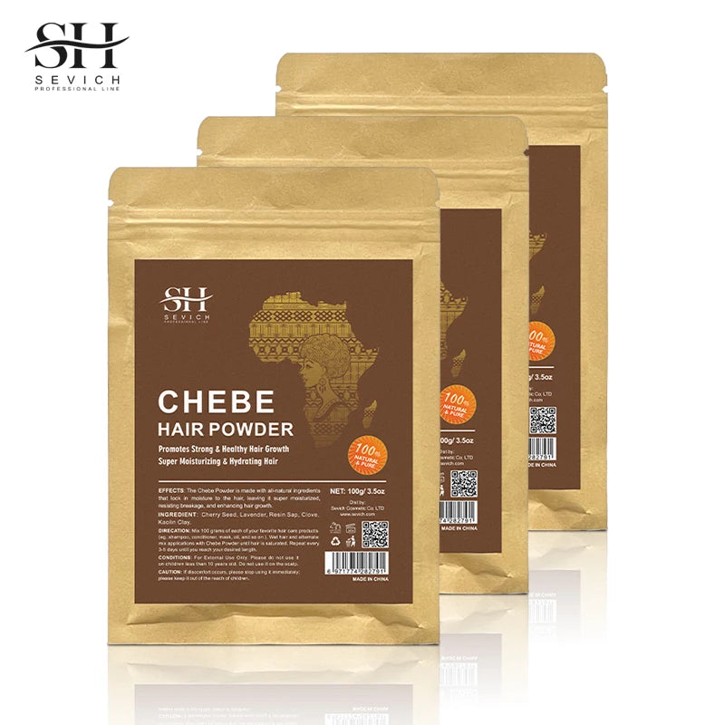 100% Natural Chebe Powder Natural Ingredients Promotes Hair Strengthens & Thickens Anti Hair Loss Hair Regrowth Treatment