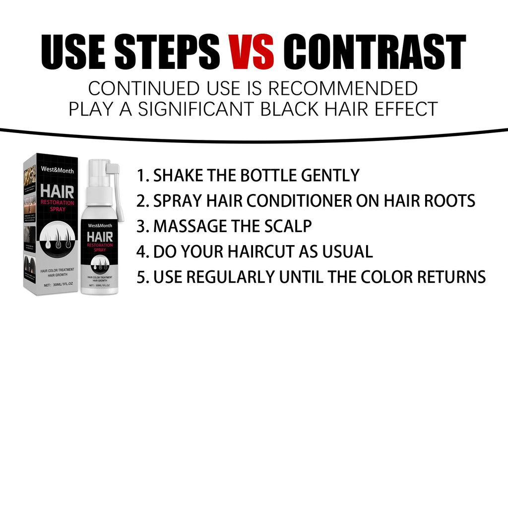 Black Hair Spray 30ml Natural Gray to Black Treatment