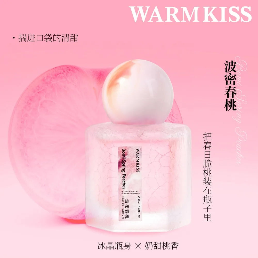 30ML Bomi Spring Peach Perfume Fresh Sweet Floral Fruity Milk Long Lasting Fragrance Eau de Toilette For Women Daily Dating