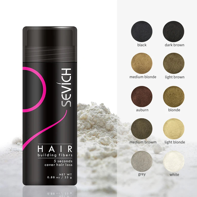 Sevich Hair Building Fibers Keratin Thicker Anti Hair Loss Products Concealer Refill Thickening Hair Fiber Powders Growth 25g