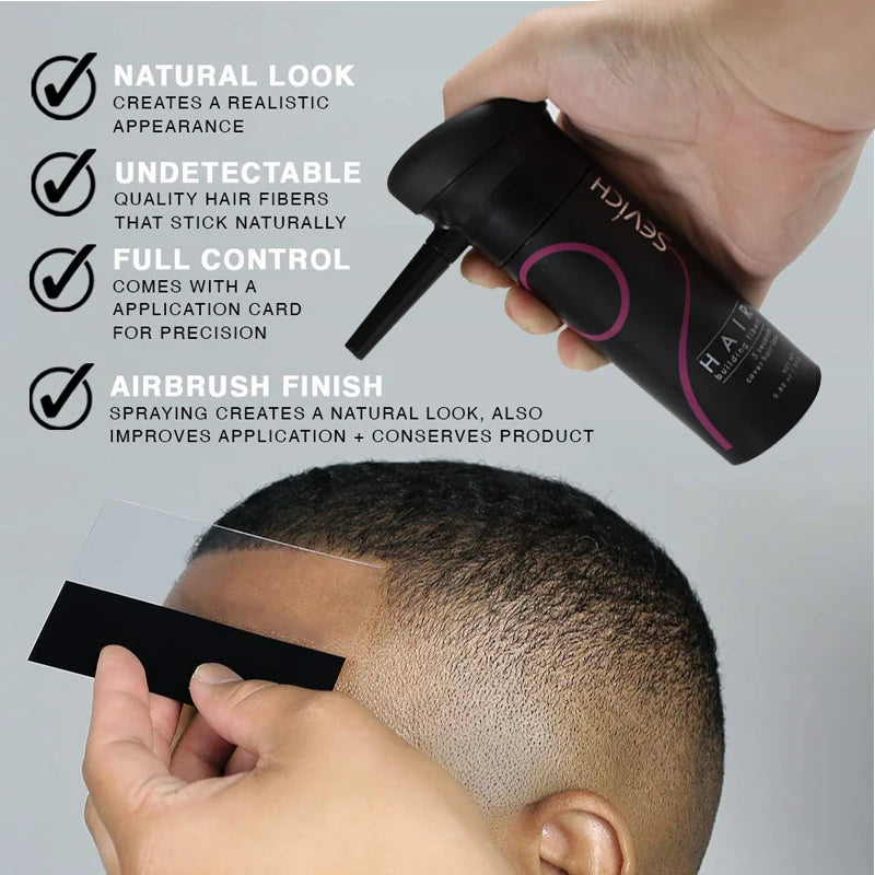 SEVICH Hair Fiber Thickening Spray Set 12g Instant Regrowth Powder Hair Building Fiber Applicator Hairline Powder Hair Concealer