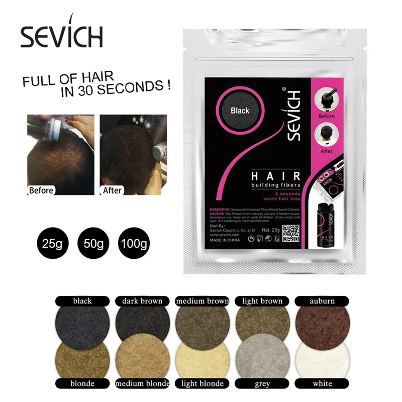 SEVICH 25g Hair Fibers Refill Bag Bald Extension Hair Growth Powder Salon Professional Hair Treatment Unisex Hair Loss Products - AliExpress 66