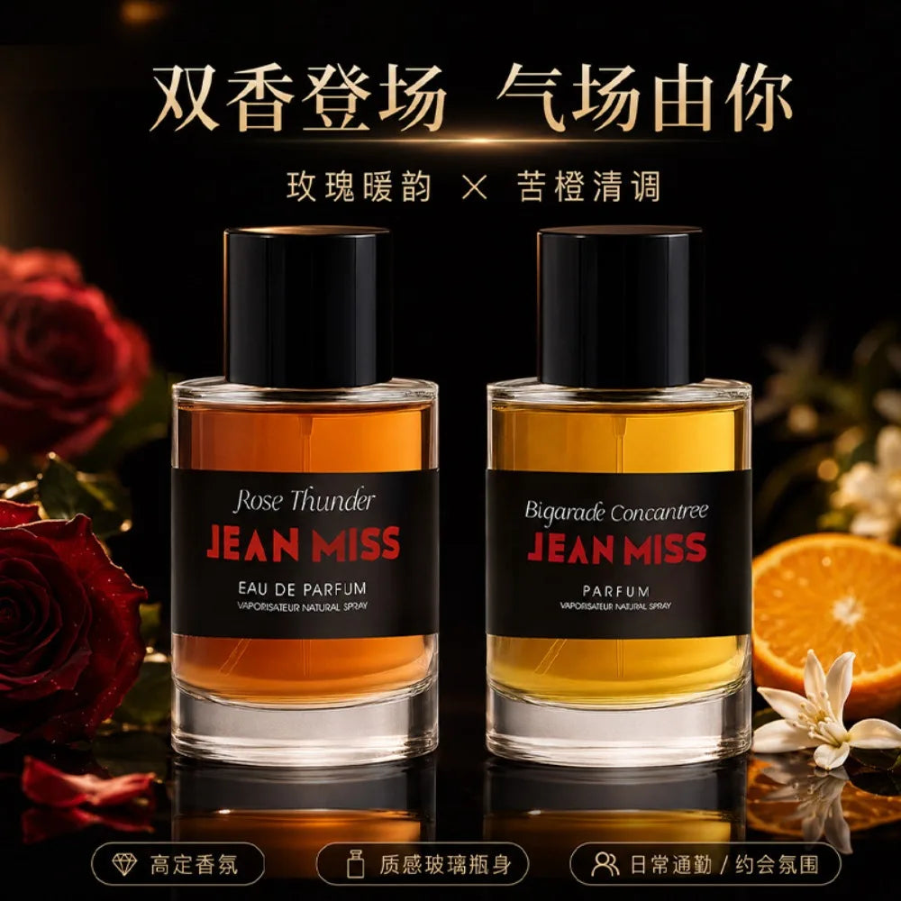 JEAN MISS 100ML Rose Thunder & Bigarade Concentree Perfume For Women EDP Rich Floral Citrus Fragrance Long Lasting Portable