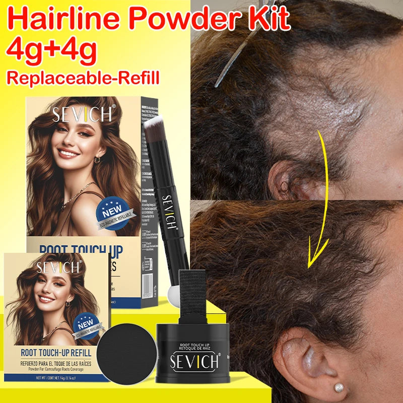 SEVICH Replaceable Hairline Powder Kit Refill Hairline Shadow Powder Root Cover Up Hair Concealer Double Ended Makeup Brush - AliExpress 66