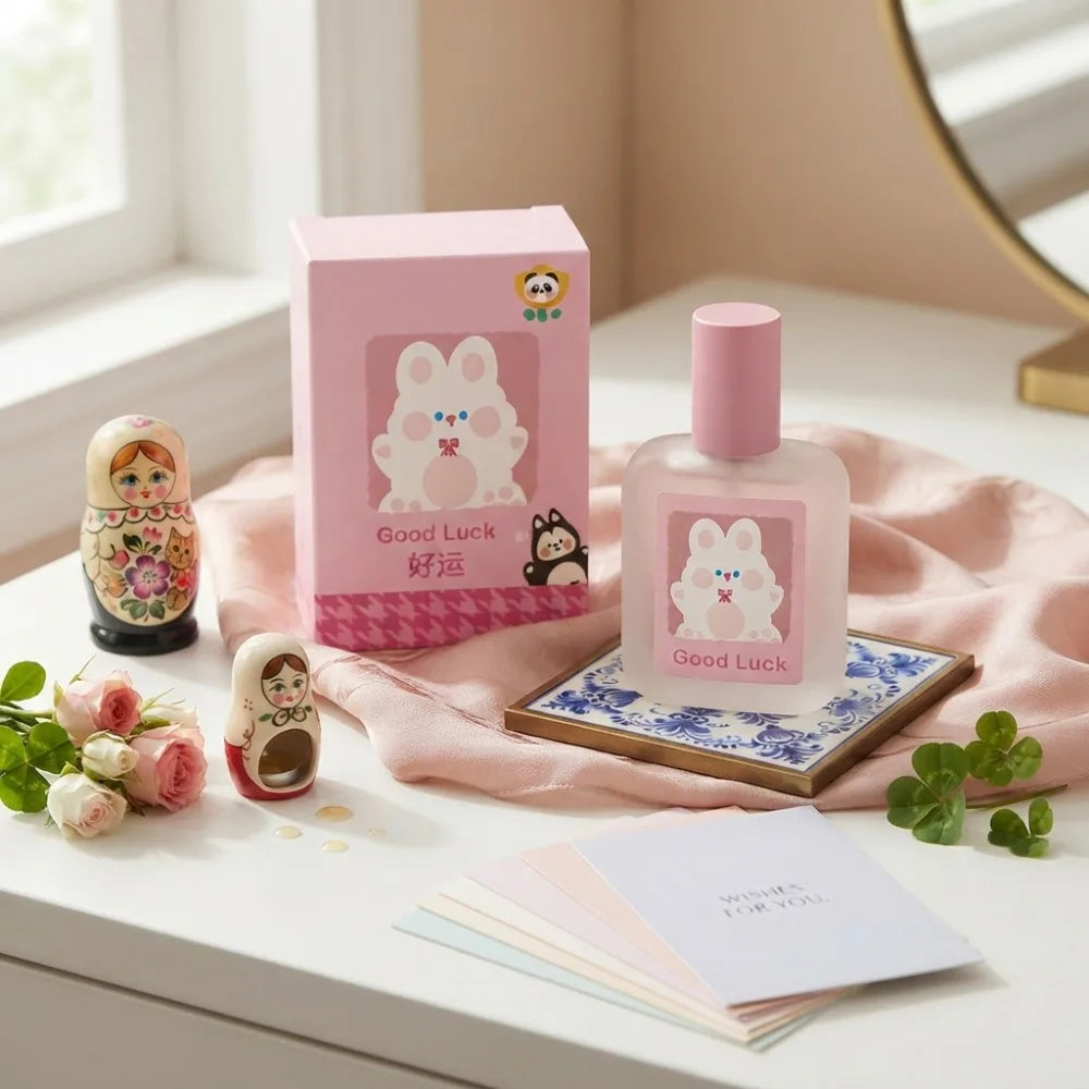 30ML Khaki Girl Good Luck Rabbit Perfume Eau De Toilette Clean Soft Long Lasting Cotton Floral Fragrance For Women Daily Use