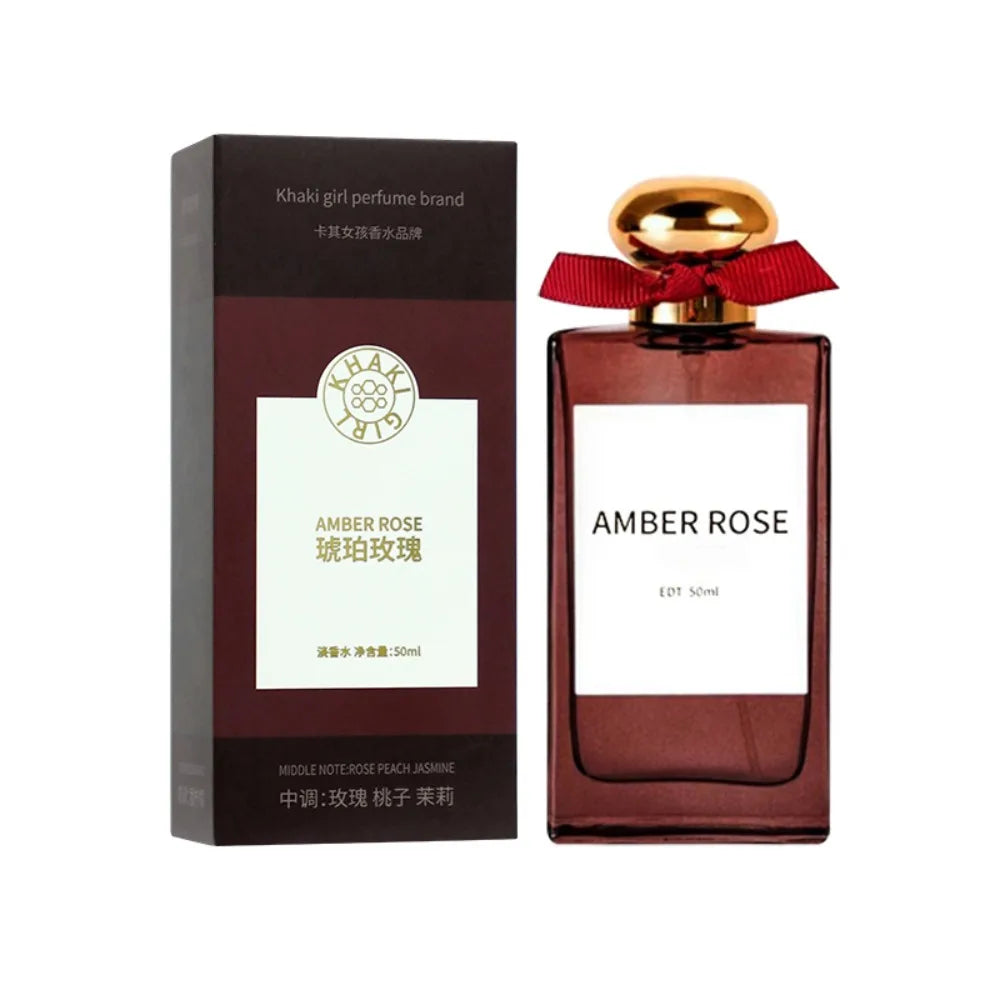 Amber Rose Perfume for Women 50ml EDT Long Lasting Floral Fruity Musk with Peach Jasmine Middle Notes Sophisticated Fragrance
