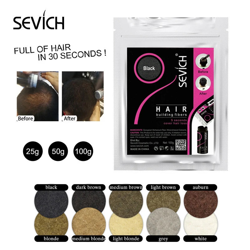 Sevich Hair Building Fibers Powder Spray Keratin Thicker Anti Hair Loss Products Instant Hair Growth Fiber Hair Care Christmas - AliExpress 66