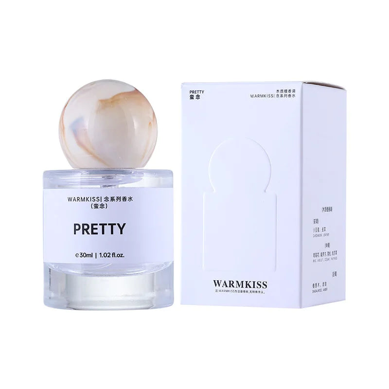 30ml Women Perfume Long Lasting Mild Woody Floral Light Scent Clear Round Bottle Ball Cap Portable Daily Travel Dating Fragrance