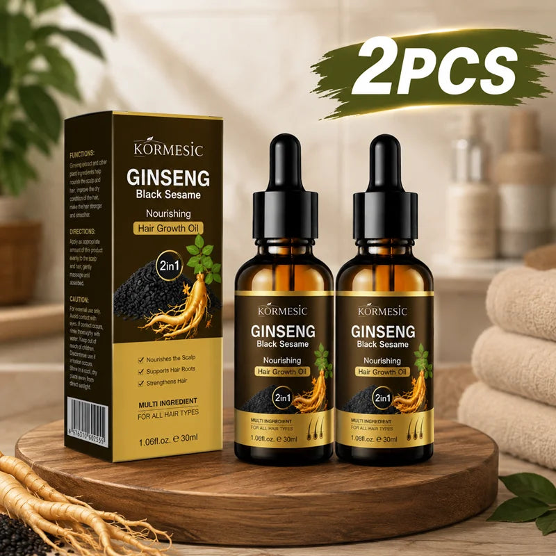 Black Sesame Ginseng Hair Growth Serum, Faster Hair Growth, Thicker & Longer Hair, Anti Hair Loss, Hair Regrowth Alopecia Areata - AliExpress 66