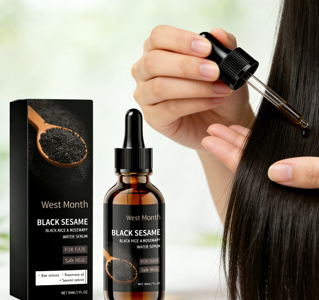 Black Sesame Hair Strengthening Oil Improve Damaged Split Ends Dry Frizz Repairing Nourishing Shiny Dense Hair Growth Care Serum - AliExpress 66