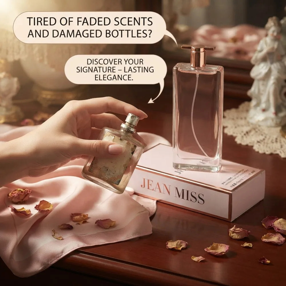 50ml Women Perfume Long Lasting Soft Clean Floral Light Scent Pink Rectangle Bottle Rose Gold Cap Daily Office Dating Fragrance