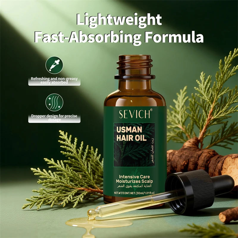 Natural Hair Growth Set Usman Grass Shampoo Soap Herbal Hair Regrowth Oil Anti Hair Loss Serum Scalp Care Spray for Men Women