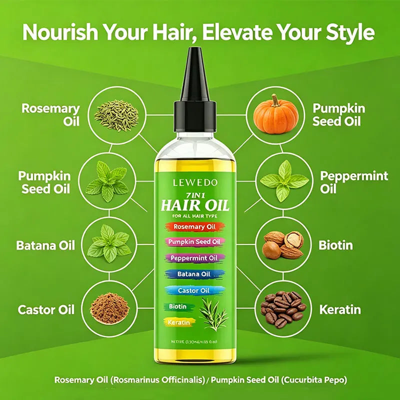 7-IN-1 Hair Oil for All Hair Types Natural Plant Oils Complex Hair Care Serum Reduces Breakage Hydration & Shine Hair Essence - AliExpress 66